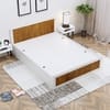 Hexa Engineered Wood Modern King Bed With Headboard With Storage In Frosty White And Giant Wood