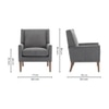Leston Upholstered Fabric Arm Chair in Grey
