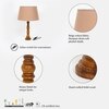 Hatton hand crafted Solid wood walnut finish table lamp With Beige Cotton Shade