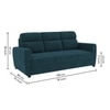 Alvaro Velvet 3 Seater Sofa T Blue Color