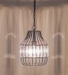 Tindori Clear Crystal With Black Metal Small Hanging Pendant Light