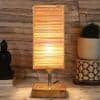 Eoin Square Bamboo Table lamp with Natural Wood Base