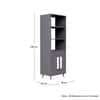 Hexa Engineered Wood Bookshelf Multipurpose Storage Rack in Slate Grey Colour
