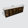 Aluminium Black Profile 6 Brown Tinted Glass Handless Shutters Wall Cabinet In Highland Pine Finish