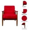 Armari Solid Wood Arm Chair in Red Color