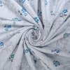 Blue Floral Dohar Reversible Cotton 300 Gsm Single Bed 240 X 160 Cms