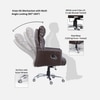 Martian Premium Leatherette Chair In Brown Colour