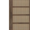 Fujiwara 24 Pair Solid Wood and Cane Shoe Cabinet In Danish Walnut Finish