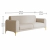 Veniza Velvet 3 Seater Sofa In Cream Colour