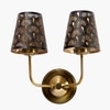 Devansh Metal Electric Wall Light in Gold Colour with Black Shade Count of 2 Lights