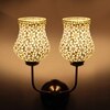 Devansh Metal Electric Wall Light in Gold Colour with Multicolor Shade Count of 2 Lights