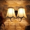 Devansh Dual Steel Metal Wallmounted Lamp With Cotton Off-White Shade