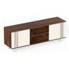 Harmond Engineering Wood Floor StandingTV Entertainment Unit Set Top Box Stand/TV Cabinet with Shelves for Books & Décor Display Unit Bed Living Room Upto 55 Inches (Brown Maple & White)