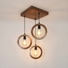 Halo Brown Solid Wood Cluster Hanging Light