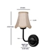 Devansh Black Wall Mounted Lamp With Beige Jute Shade