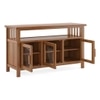 Rhodes 3 Door Solid Wood Sideboard in Amber Walnut Finish