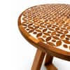 Varnya Solid Wood Round Side Table with Cane Top