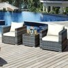 Carry Bird Wicker Patio Furniture Outdoor Balcony Chairs In Grey Mix And Beige Colour