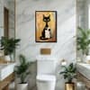 The Castle Decor Funny Black Cat Toilet Paper Wall Art 8x12 Inch