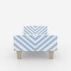 Minimalist Kids Toddler Bed in White and Light Blue Stripes