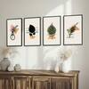 The Castle Decor Boho Abstract Botanical Wall Art Set of 4 Design 3 11x17 Inch