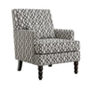 Lark Printed Infinity Grid Fabric Lounge Chair in White  Colour