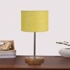 Devansh Yellow Jute Table Lamp With Natural Wood Base & Steel Pipe (7X17 Inches)-17
