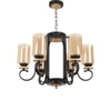 Eliante Golden Chandelier, 6 Lights, Mild Steel And Glass, Elegant Modern Ceiling Light Fixture