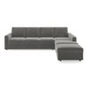 Apollo Sectional Fabric Sofa (Colour : Ash Grey Velvet , Seating Capacity : Right Aligned 3 Seater + Chaise+ Ottoman  Cushion Type : Hard )