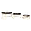 Round Buffet Platter Set Of 3 In Black And Gold Colour