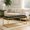 Golden Vista Metal Bench in White Finish