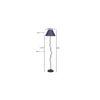 Anais Maroon Natural Fiber Floor Lamp with Black Iron Base