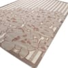 Jaipur Rugs Soft Floral Striped Wool And Polyester 6x9 Feet Undyed White And Dark Taupe Carpet