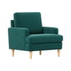 Oliver Boucle Fabric Lounge Chair in Green Colour