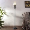 Dashine Multicolour Glass Floor Lamp with Black Iron Base
