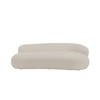 Luxelounge Wood 2-Seater + Ottoman With Upholstery Non Storage Sofa In White Colour