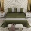 Stoa Paris Satin Bedsheet for Super King Bed (274 cm x 274 cm) with 2 Pillow Covers heet for Palace Gardens Olive