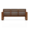 Moreno Three Seater Sofa Wood Sofa In Amber Walnut Finish with Flint Grey Futon Colour