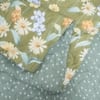 Green Foral Comfoter Reversible Cotton Feel 350 Gsm Single Bed 240 X 160 Cms
