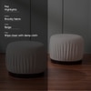 Luxe Collection Cream Fabric Pouf Ottoman Set Of 2