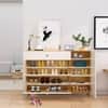 Hexa Red Engineered Wood Shoe Rack in Giant Wood and Frosty White Colour