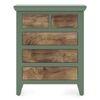 Avelin Solid Wood Chest of 5 Drawers in Sage Green Finish