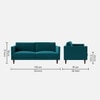 Tharoli Velvet 2 Seater Sofa Teal in Blue Colour