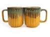 Yellow Aqua Drizzle Artistic Coffee Mug Collection