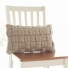 Basket Knit Sandy Brown Cotton Knitted Pillow Cover 12X20 Inches
