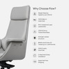 Flow Leatherette High Back Office Chair In Grey Colour