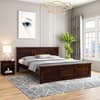 Stainfleld Solid Wood Queen  Size Bed Without Storage (Walnut Finish)