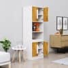 Hexa Red Crockery Unit Multipurpose Wooden Cabinet in Frosty White And Giant Wood Colour
