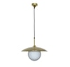 Siren Single Glass Pendant Light -  Frosted White & Shine Brass