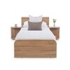 Vienta Engineered Wood Single  Size Bed With Box Storage (Brentwood Oak Brown Finish)